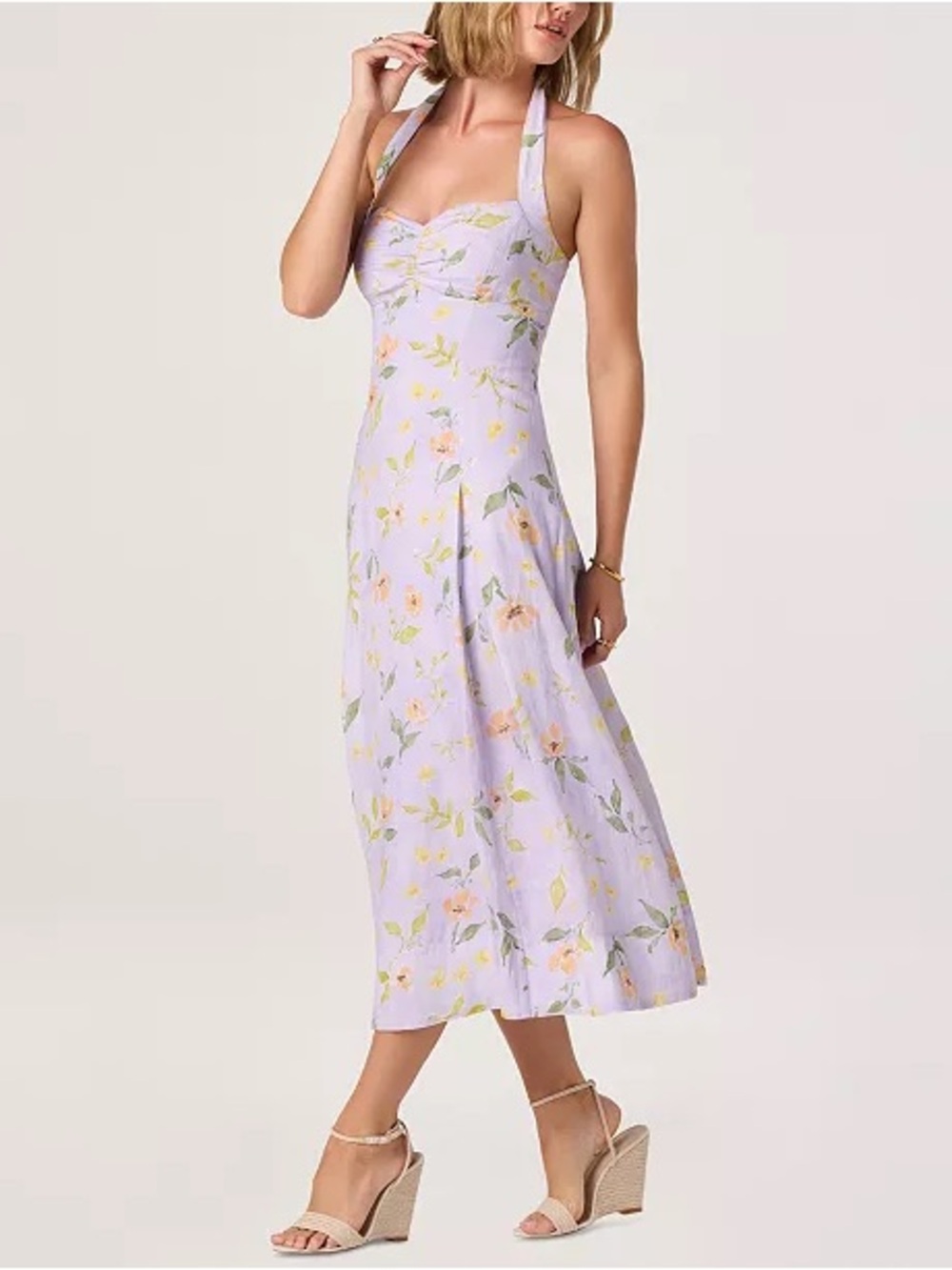 NWT ASTR Jesenia Floral Halter Neck Dress